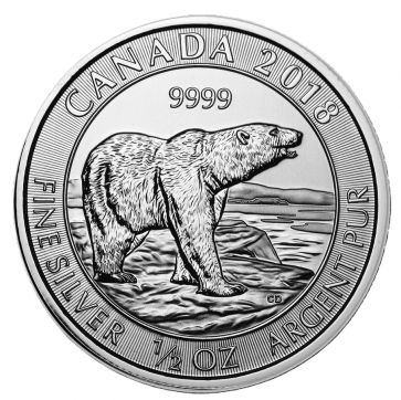 1/2 oz Silver Canada Polar Bear Coin 2018