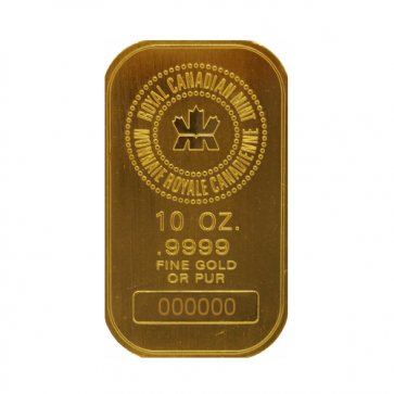 10 oz Gold Royal Canadian Mint Bar