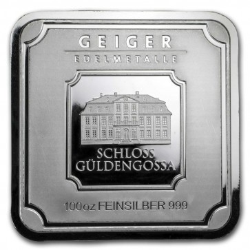 100 oz Silver Geiger Square Minted Bar