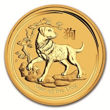 1/10 oz Gold Perth Mint Year of the Dog Coin 2018