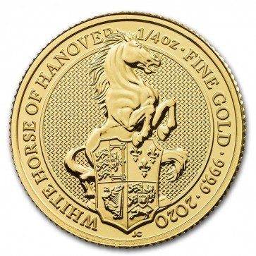 1/4 oz Gold Queen's Beast The White Horse Hanover Coin 2020