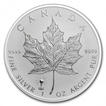1 oz Silver Canadian Maple Leaf Light Bulb Privy Coin 2018