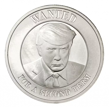 1 oz Silver Donald Trump Wanted For A Second Term Round 