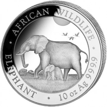 10 oz Silver Somalia Elephant Coin 2022