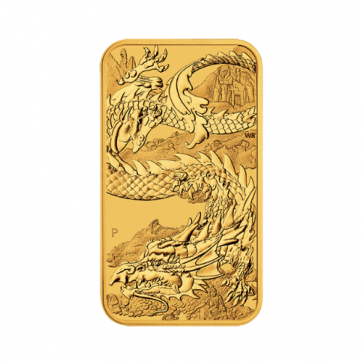 1 oz Gold Perth Mint Dragon Rectangular Coin 2023