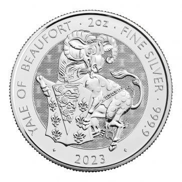 2 oz Silver The Royal Tudor Beasts Yale of Beaufort Coin 2023