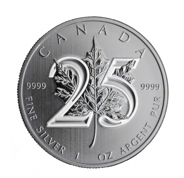 1 oz Silver 25th Anniversary Maple Leaf Coin 2013