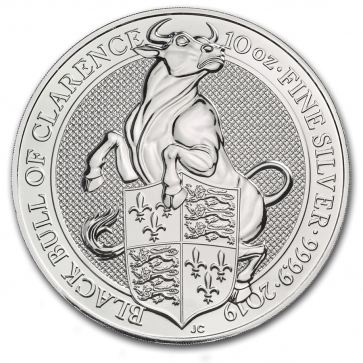10 oz Silver Queen's Beast Black Bull Coin 2019