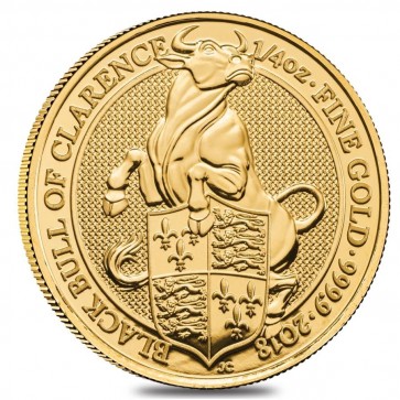 1/4 oz Gold Queen's Beasts Black Bull Coin 2018