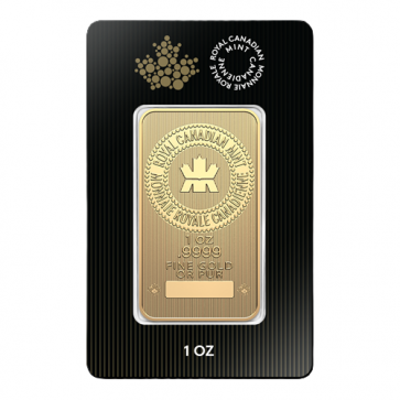 1 oz Gold Royal Canadian Mint Bar (New Design)
