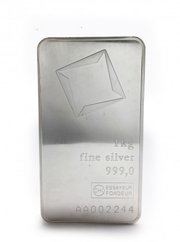 1 kilo Silver Valcambi Suisse Bar