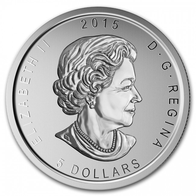 1 oz Silver RCM Birds of Prey Great Horned Owl Coin 2015 - Milk spot