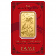 1 oz Gold PAMP Lunar Legends Year of the Horse Bar 2026