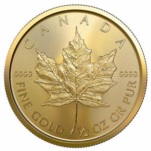 1/2 oz Gold Canadian Maple Leaf Coin Current Year