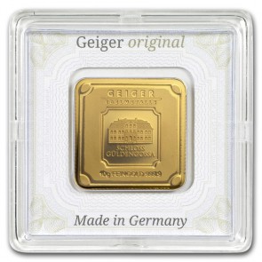 10 gram Gold Geiger Edelmetalle Bar (Encapsulated w/Assay)