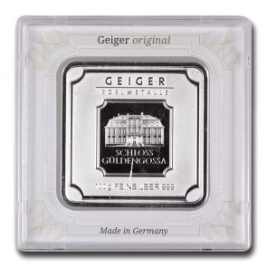 100 gram Silver Geiger Square Minted Bar (in capsule)