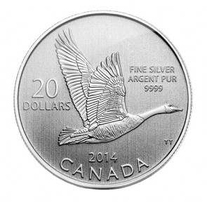 Silver Royal Canadian Mint $20 for $20 Canada Goose Coin 2014