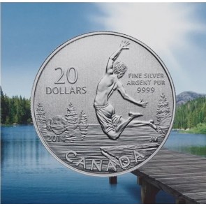 Silver Royal Canadian Mint $20 for $20 Summertime Coin 2014