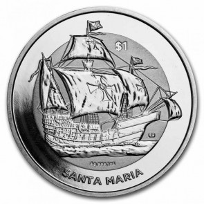 1 oz Silver British Virgin Islands Santa Maria Coin 2022