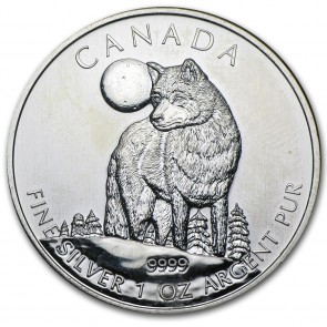 1 oz Silver Wildlife Series Timber Wolf Coin 2011
