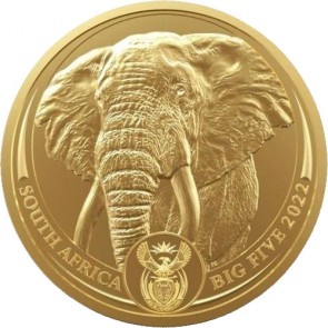 1 oz Gold South African Big Five Elephant Coin (BU) 2022 