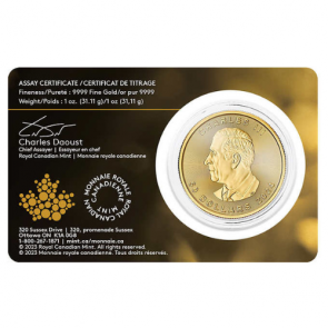 1 oz Gold Canadian Maple Leaf Coin 2024 - In Assay