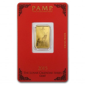 5 gram Gold PAMP Suisse Goat Bar