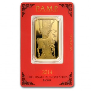 1 oz Gold PAMP Suisse Horse Bar
