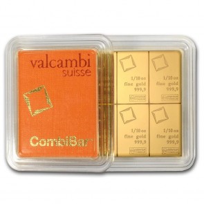 10 x 1/10 oz Gold Valcambi CombiBar 