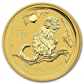 1/2 oz Gold Perth Mint Year of the Monkey Coin 2016