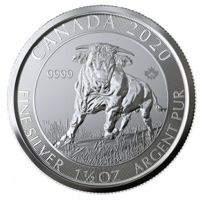 1.5 oz Silver RCM Bull Coin 2020