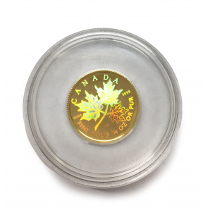 1/4 oz Gold Maple Leaf Hologram Coin 2001