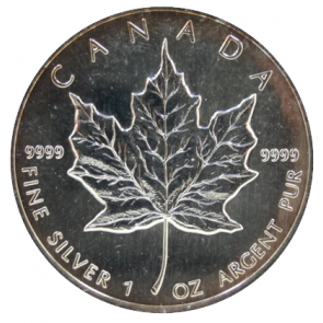 1 oz Silver Canadian Maple Leaf Coin - Tarnished