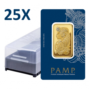 25 x 1 oz Gold PAMP Suisse Fortuna Veriscan Bar